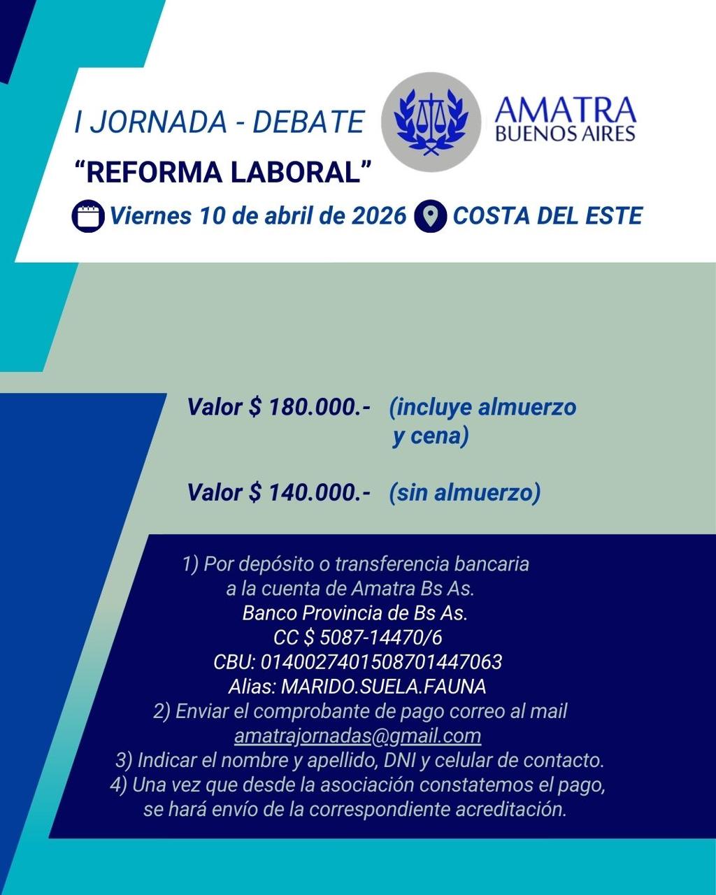 Jornada – Debate AMATRA Buenos Aires “Reforma Laboral”